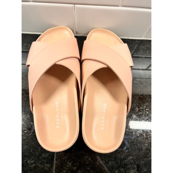 Everlane Women's The Form Crossover Leather Slide Sandals Summer Pink Size 6 - Picture 7 of 10